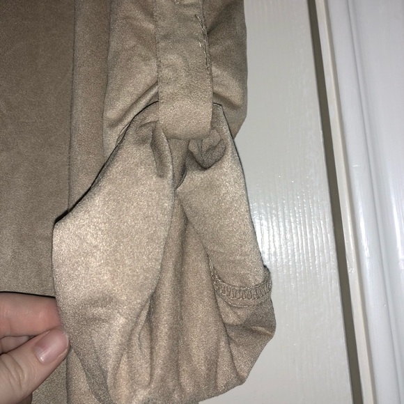 Tan mid-length button down dress - Picture 7 of 7